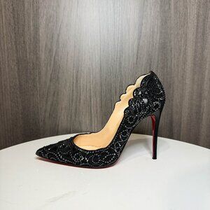 Louboutin Top Vague strass pumps in black leather